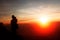 Shadow of women at the top of the mountain During sunset