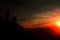 Shadow of women at the top of the mountain During sunset