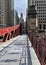 Shadows of the fence design on the LaSalle Street bridge over the Chicago River