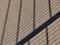 Shadows of a fence on a street floor