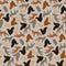 Shadows from foxes in different poses. Seamless fox pattern with shadow. Vector illustration. Vector illustration