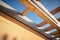 shadows of wooden beams on a pueblo clay wall