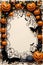 Shadowy Pumpkin Border Artwork Halloween Pumpkin Frame Illustration Sinister Pumpkin Border Design