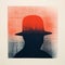 Shadowy Stillness: A Bold Political Print Of A Man In A Hat