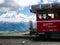 Shafberg/Austria - June 2 2019: Driver of the Shafberg bahn rail waiting for the return trip inside the cabin