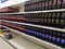 SHAH ALAM, MALAYSIA - 18 September 2020 : Line or row a Pepsi and Coca Cola carbonated drink bottle on the supermarket shelves