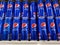 SHAH ALAM, MALAYSIA - 18 September 2020 : Pepsi cans drink on display for sell in a grocery store supermarket.