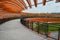 Shah Alam, Malaysia: January 23rd, 2022- A picture of orange Sime Darby Elmina Park famous bridge