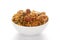 \\\'Shahi Mixture\\\' in a white ceramic bowl made almond cashew corn flakes almonds