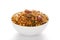 \\\'Shahi Mixture\\\' in a white ceramic bowl made almond cashew corn flakes almonds