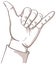 Shaka Hand Gesture, isolated