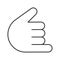 Shaka hand gesture linear icon
