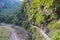 Shakadang hiking trail at the Taroko National Park Taiwan. The protected mountain forest landscape named after the landmark Taroko