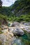 Shakadang hiking trail at the Taroko National Park Taiwan. The protected mountain forest landscape named after the landmark Taroko