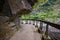 Shakadang hiking trail at the Taroko National Park Taiwan. The protected mountain forest landscape named after the landmark Taroko