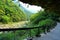 Shakadang Trail, a path carved into the wall of a marble cliff in Taroko National Park,