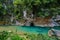 Shakadang Trail, a path carved into the wall of a marble cliff in Taroko National Park,