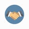 Shake hand flat icon