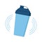 Shaker bottle mix with protein drink icon. Shake mug for protein cocktails. Personal refillable sports and fitness