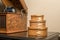 Shaker Boxes Near Antique Phonograph