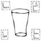 Shaker Pint Beer Glass. Hand Drawn Vector Illustraition.