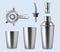 Shaker. Professional bartender tools preparing drinks cocktails decent vector restaurant kitchenware