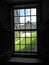 Shaker Round Stone Barn interior window panes