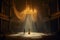 Shakespeare\\\'s stage with yellow mist. Beautiful illustration picture. Generative AI