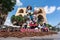 Shakespeare themed paper mache display at the `Torres de Serranos` for the national festival Fallas in Valencia, Spain