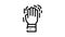 shaking hand fear line icon animation