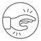 Shaking hand from stress thin line icon, officesyndrome concept, shaking hand from stress vector sign on white