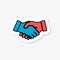 Shaking hands sticker icon isolated on white background. Shaking hands icon simple sign