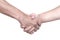 Shaking hands of two male people