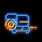 Shaking Harvester Vehicle neon glow icon illustration