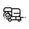 Shaking Harvester Vehicle Vector Thin Line Icon