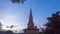 .Shaking while taking pictures Hyperlapse cloud moving behind pagoda of Chalong temple