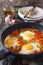 Shakshouka: fried eggs with tomatoes and peppers