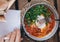 Shakshuka, Fried Eggs in Tomato Sauce on the Table