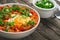 Shakshuka with tomatoes and eggs