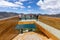 Shalala Viewpoint. Lake Quilotoa. Panorama of volcano crater lagoon of Quilotoa, near Quito, Andean region of Ecuador