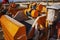 Shale shaker on an offshore oil rig. Shale shaker screen close up view with drill cutting flow out from oil base mud. Separators