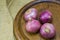 Shallots group on wood block