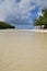 The shallow beach water area between Ile aux Cerfs and Ilot Mangenie