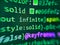 Shallow Depth of Field effect. Close up of computer web page code inside of html file. Computing, cyberspace , future and