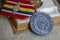 Shallow depth of field selective focus details with old Communist award medal