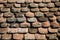 Shallow depth of field selective focus details of Transylvanian saxon traditional clay tiles