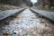 shallow depth of fieldRailroad near Toyohata railroad crossing of Koumi Line in Yamanashi pre