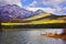 Shallow lake in mountains of Canada