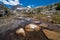 Shallow pond along the 20 Lakes Basin hiking trail in California