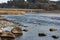 Shallow rapids in the Kuma River in Japan